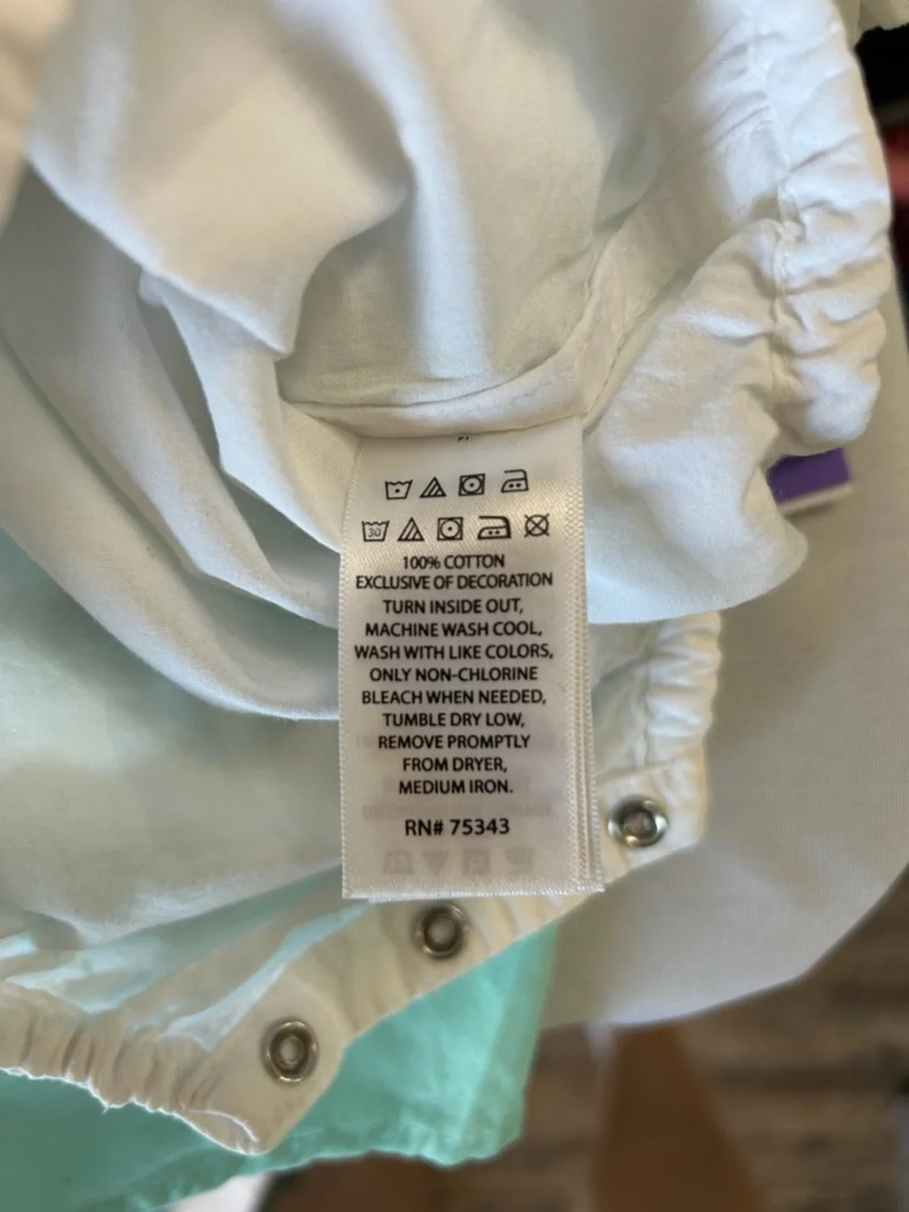 Tommy Bahama White Onesie with Green Gingham Trim